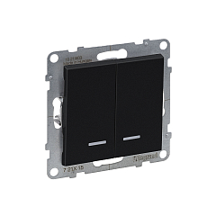 Выкл. 2-кл. с инд. 10А б/рамки, авт.клеммы, SUNO антрацит 721415 Legrand (5)