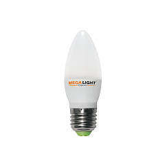 LED ЛАМПА C37 "Свеча"   7W 630Lm 230V 4000K E27 MEGALIGHT (10/100)