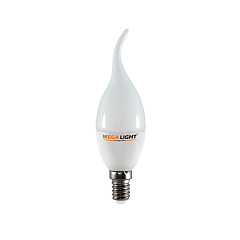 LED ЛАМПА CF37 "Свеча на ветру" 10W 900Lm 230V 6500K E14 MEGALIGHT (10/100)