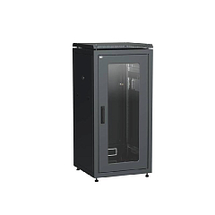 ITK Шкаф сетевой 19" LINEA N 24U 600х800 мм стеклянная передняя дверь черный IEK  E-PRO