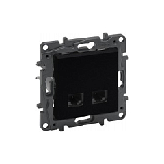 Роз. RJ45+RJ45 кат 5Е механизм б/рамки NLST чёрный 863560 Legrand (5)