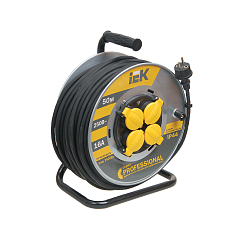 Катушка УК50 на мет с т/з 4 места 2P+PE/50м КГ 3х2,5мм2 IP44 "Professional"