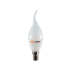 LED ЛАМПА CF37 "Свеча на ветру"  7W 630Lm 230V 4000K E27 MEGALIGHT (10/100)