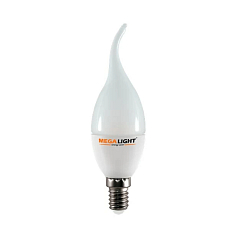 LED ЛАМПА CF37 "Свеча на ветру" 10W 900Lm 230V 6500K E14 MEGALIGHT (10/100)