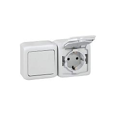 Forix Розетка 2X2К+З IP44 БЕЛ Legrand E-PRO