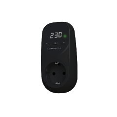 Реле напряжения в розетку PR черный, белая индикация Welrok NEW