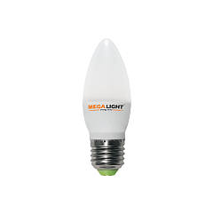 LED ЛАМПА C37 "Свеча"   4,5W 405Lm 230V 4000K E27 MEGALIGHT (10/100)