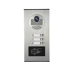 Вызывная панель видеодомофона Стражник RFID-3-520, металл, 3-абонентская