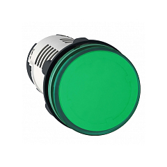 Моноблочная сигнальная лампа, пластик, зеленый, Ø22, встроенный светодиод, 110...120 V AC XB7EV03GP