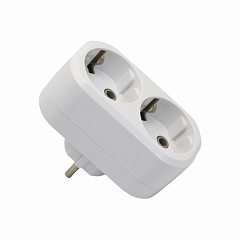 Тройник POWER (2 места 2p+pe с/з 16A/3,5кВт/220В) Белый UNIT (1/10/100)